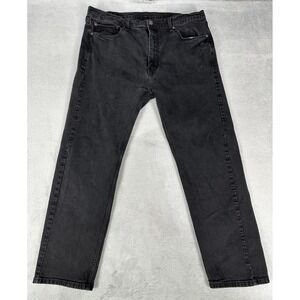 Levis 505 Jeans Mens 40x30 Black  Regular Fit Straight Leg Denim Faded Wash